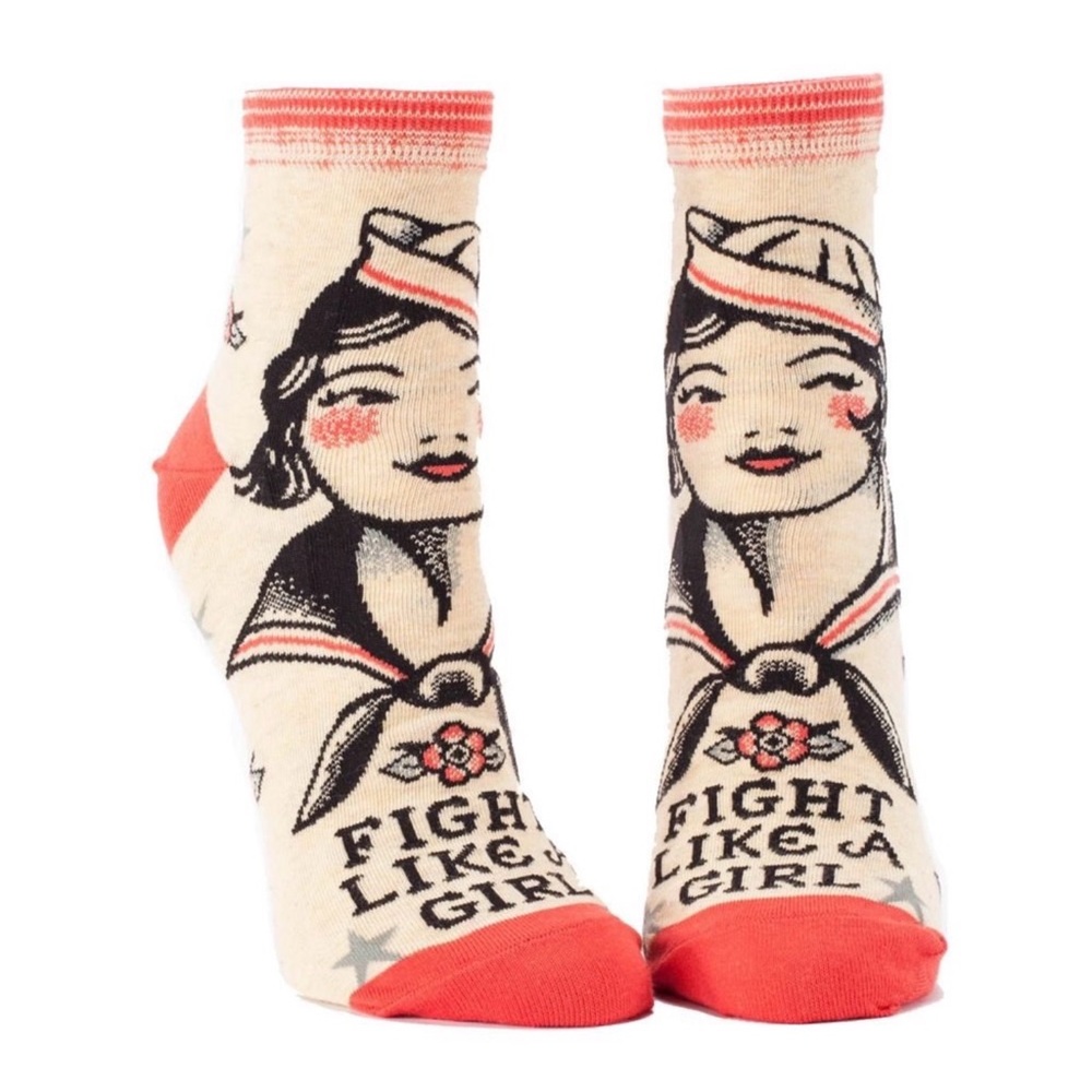 NWT- BLUE Q ‘Fight Like a Girl’ Ankle Socks